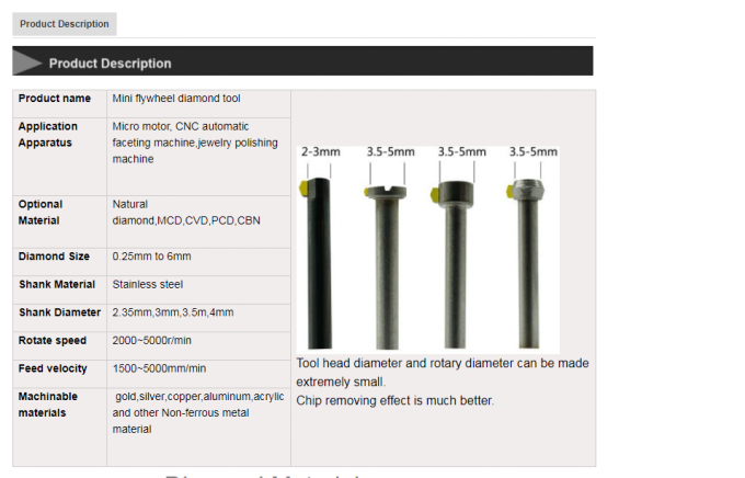 Flywheel Diamond Tools for Micro Motor V Shape 3mm 0